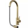 Brushed Brass Pull-Out Kitchen Mixer Tap Image 2