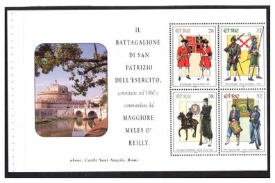1995 Ireland Military Uniforms Commemorative Stamp Booklet Pane Mint Never Hinged (MNH). Hibernian HP76.