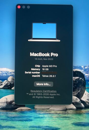 Macbook Pro 14" M3 2023 | 18gb RAM | 512gb SSD