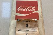 Coca Cola Metal Sign Calendar Rare 60's