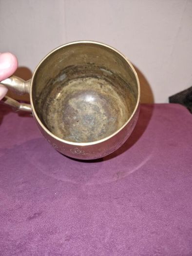Brass Mug with foilage engraved design