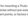 Thule THULE Roof rack footbed kit Image 6