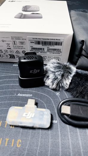 DJI Mic Mini Transmitter (Infinity Black), Wireless Lavalier Microphone