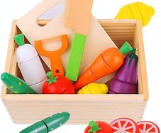 Wooden Kitchen Cut Food Kids Toy