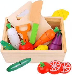 Kids Wooden Kitchen Play Food Toy Set