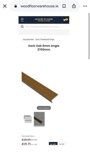Dark Oak 8mm Angle Flooring Trim