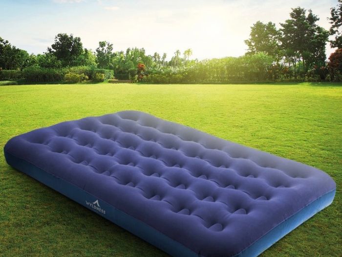 Camping Inflatable Airbed - Quick Inflating Outdoor Air Mattress with Spring Support & Durable Material I Versatile, Easy Store Blow Up Bed Perfect for Hiking & Festivals Double With Free Air Pump (FREE POSTAGE)