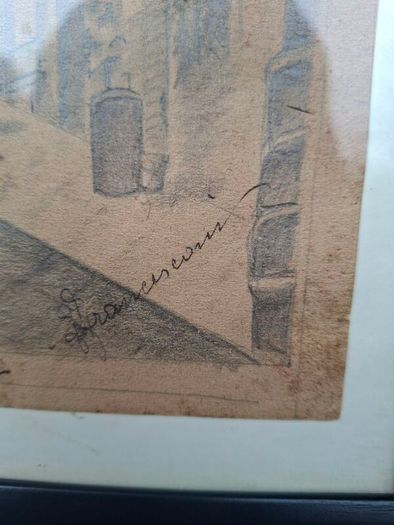 Charming Original Italian Graphite Drawing