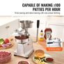 Commercial Burger Patty Maker, 130mm/5inch Hamburger Beef Patty Maker, Heavy Duty Food-Grade Stainless Steel Bowl Burger Press Machine, Kitchen Meat Forming Processor with 1000 Pcs Patty Papers Image 6