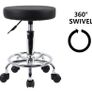 PU Leather Round Rolling Stool with Foot Rest Swivel Height Adjustment Medical Spa Drafting Salon Tattoo Work Office Massage Stools Task Chair Small AVAILABLE IN WHITE/BLACK (FREE POSTAGE) Image 6
