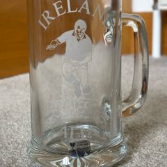 Vintage Ireland FIFA 1990 Etched Glass Mug