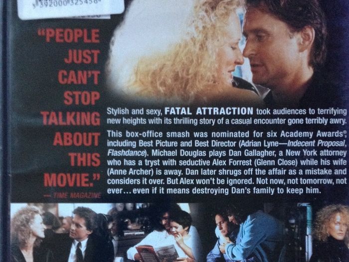 Fatal Attraction [1987] Michael Douglas, Anne Archer & Glenn Close [1xDVD Movie]