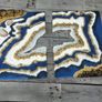 Handmade Blue & Gold Geode Resin Wall Art Image 5