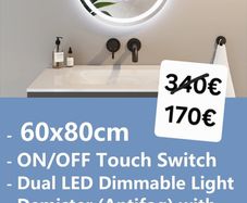 LED Bathroom Mirror 60x80cm Defogger Dual LED
