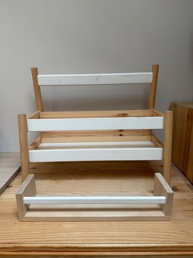 IKEA Set of FLISAT Book Display + Book Shelf partially Painted in White