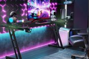 Gaming Desk with LED Lights