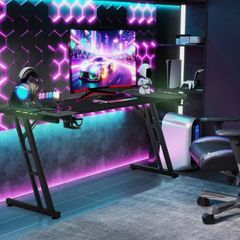Gaming Desk with LED Lights