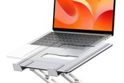 Laptop Stand for Desk, Dual-Bar Support&amp;Height Adjustable Laptop Riser Cookbook Holder, Ventilated Portable &amp; Foldable Computer Stand, Compatible with MacBook