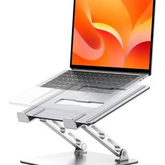 Laptop Stand for Desk, Dual-Bar Support&Height Adjustable Laptop Riser Cookbook Holder, Ventilated Portable & Foldable Computer Stand, Compatible with MacBook