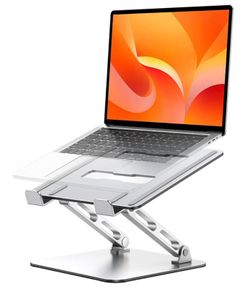 Laptop Stand for Desk, Dual-Bar Support&Height Adjustable Laptop Riser Cookbook Holder, Ventilated Portable & Foldable Computer Stand, Compatible with MacBook