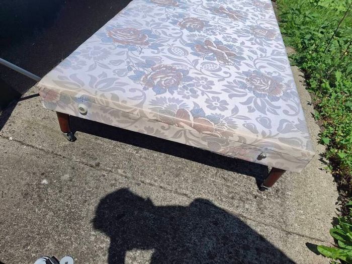 single bed frame and headboard