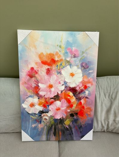 Large floral canvas print