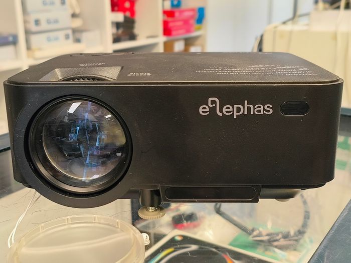 ELEPHAS LED Projector Multimedia LED Mini Video Projector for Home Theater Support 1080P PC Laptop PS4 Phones Xbox and TV Box etc, Black/ Used