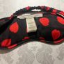 Silk Eye Mask STELLA MCCARTNEY Logo Black Red Heart 100% Mulberry Silk Travel Sleep Mask Luxurious mulberry silk travel sleep eye mask from Stella McCartney. Logo throughout. Image 3