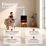 Freestanding Electric Fireplace with Heater & Chimney Pipe Image 6