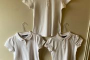 3 White girls polo shirts (new/as new) age 8-9