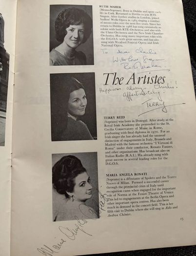 Dublin Grand Opera Society Spring Season 1976 Souvenir Programme  Signed with Autographs