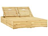 Double Sun Lounger Green Impregnated Pinewood