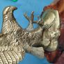 Vintage cast brass eagle on bog oak Image 9