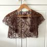 Monsoon brown bandeau tulle dress with embroidery + beading detail and matching bolero Image 10