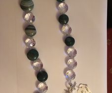 Green agate & Quartz necklace