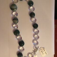 Green agate & Quartz necklace