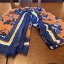 SAMOON scarf in navy with burnt orange and white Image 8