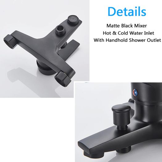 BRAND NEW Matte Black Shower Faucets Wall Mount Bathroom Shower Faucets Bathtub Faucet Mixer Tap Shower Mixer Valve Control Valve