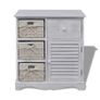Wooden Cabinet 3 Left Weaving Baskets White Image 2