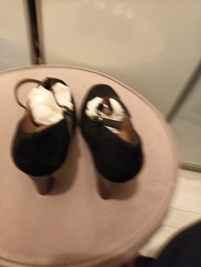 Next black suede T bar shoes