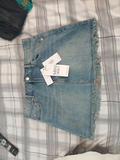 Denim mini skirt size 14