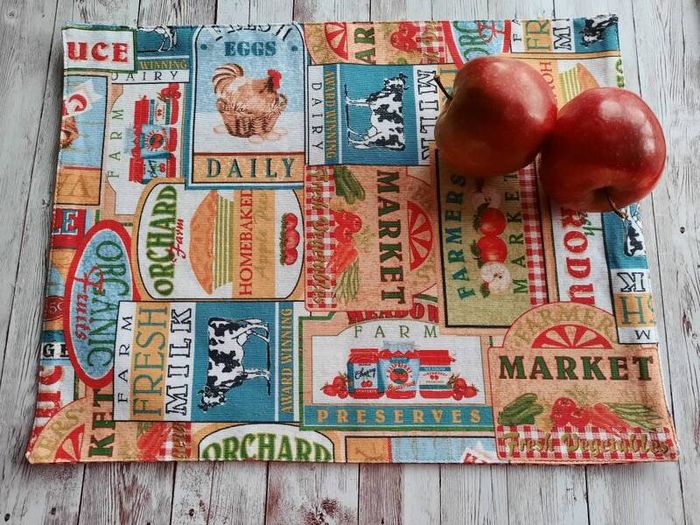 Handmade Placemats." Summer fruits, Farmers Market, Mediterranean Herbs"