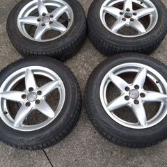 4 Audi aluminium wheels with new tires no cracks are dense for sale
