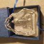 Holly Glass paperweight Our Lady of Lourdes 1990 in blue box. Image 5