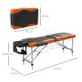Foldable Massage Bed Portable Table, 3-Section Aluminium Foldable Beauty Couch, Professional Salon Spa Table with Headrest Support and Carry Bag, 60 cm Width, Black and Orange Image 3
