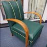 Art Deco restored Vintage 1930s Bentwood fireside chair in faux leatherette Image 6