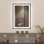 LED Bathroom Mirror 50x70cm Antifog Defogger Black Frame Image 9