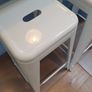 Beautiful pair stools  white enamel kitchen bar cafe industrial look Image 3