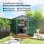 7ft x 4ft Lockable Garden Shed Large Patio Roofed Tool Metal Storage Building Foundation Sheds Box Outdoor Furniture, Green Image 8