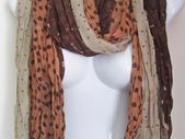 Fashion Polka Dot 3 Shades Dark Coffee Brown Scarf